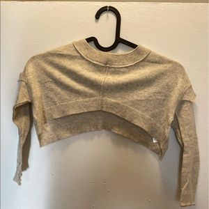 AllSaints beige cropped sweater